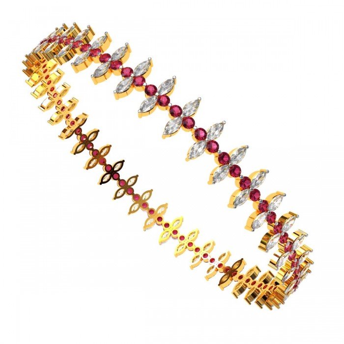 Marquise Diamond Ruby Bangle