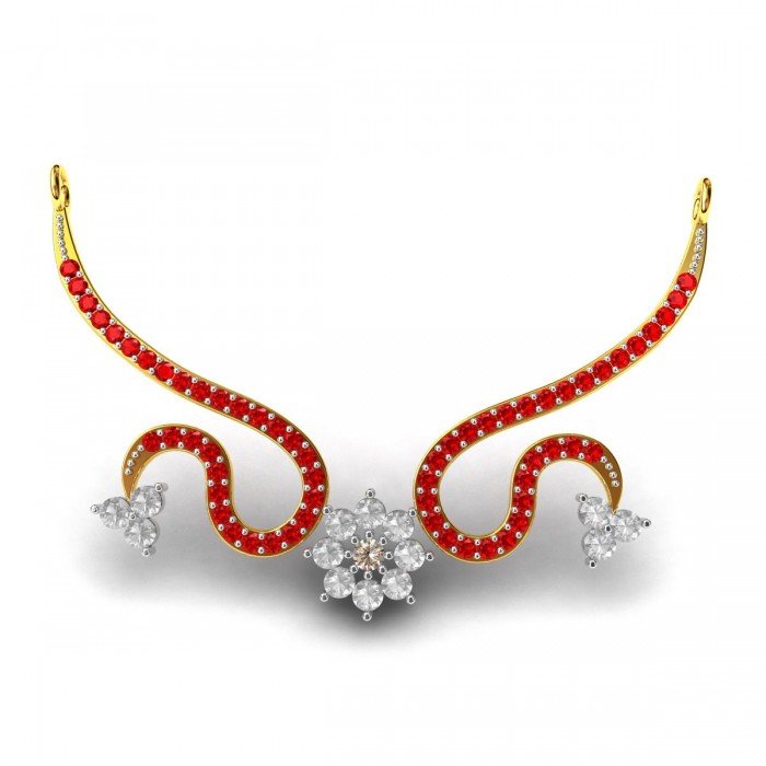 Ruby American Diamond Swan Tanmaniya