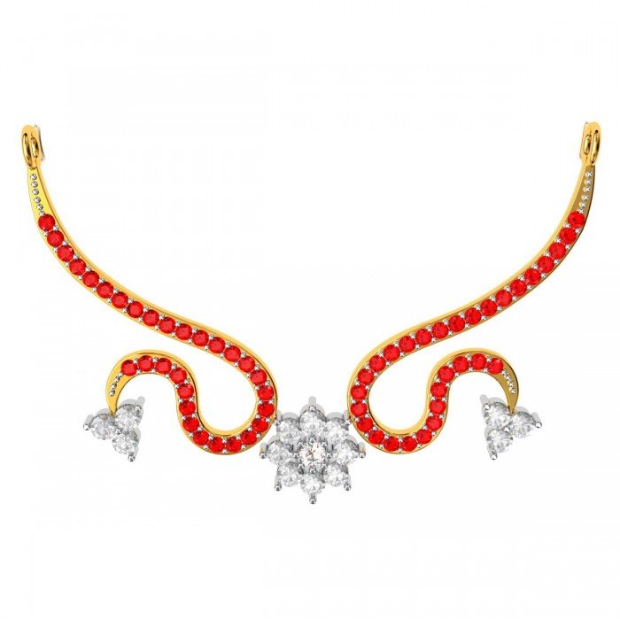 Ruby American Diamond Swan Tanmaniya