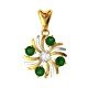 Emerald Stone American Diamond Pendant