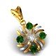 Emerald Stone American Diamond Pendant