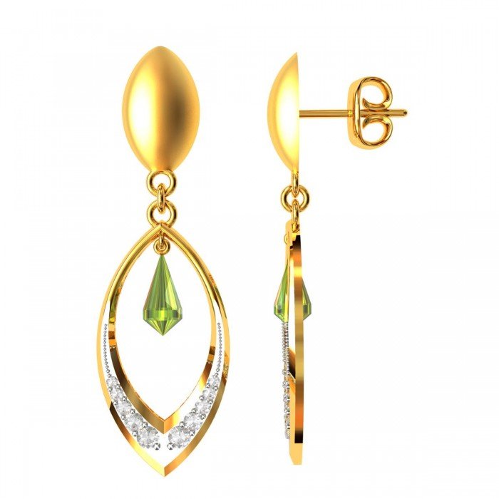 Paridot Drop American Diamond Earring