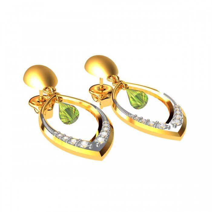 Paridot Drop American Diamond Earring