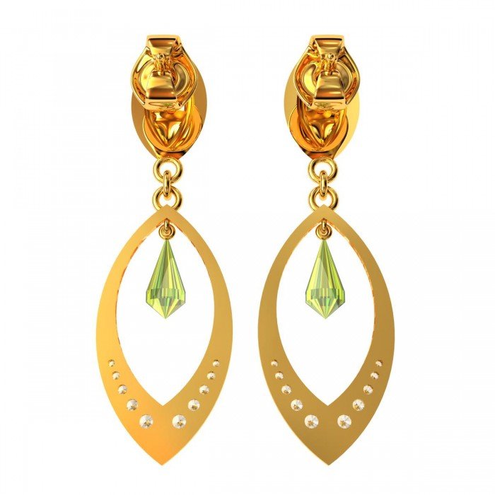 Paridot Drop American Diamond Earring