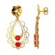 Ruby American Diamond Floral Earring