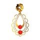 Ruby American Diamond Floral Earring