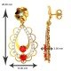 Ruby American Diamond Floral Earring