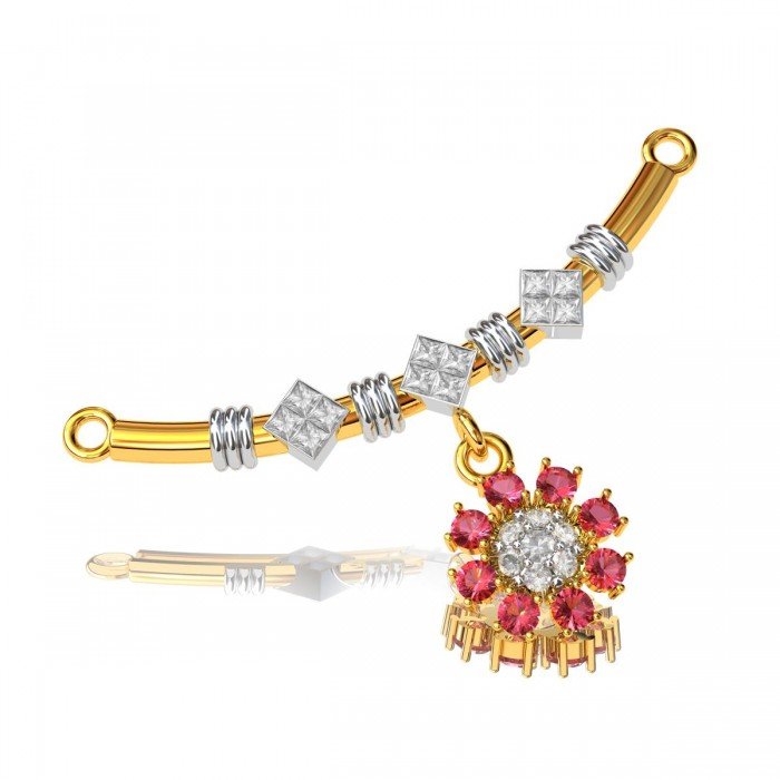 Ruby American Diamond Floral Tanmaniya