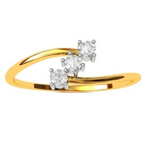 Three American Diamond Carve Ring