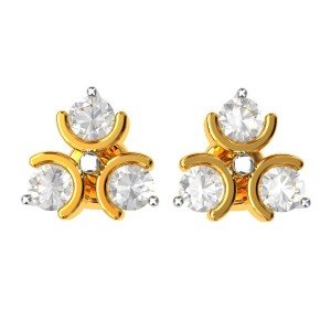 Three Stone American Diamond Earring