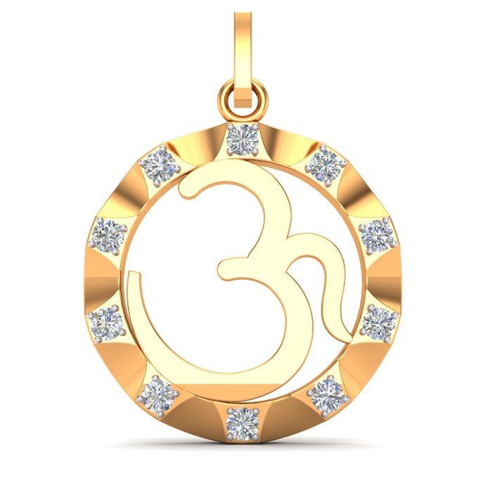 Om American Diamond Pendant, Mahadev