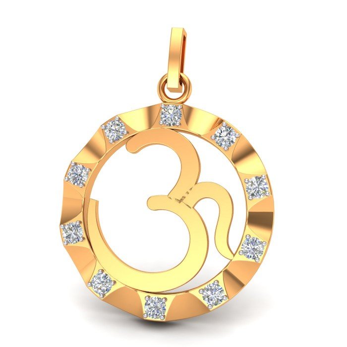 Om American Diamond Pendant, Mahadev