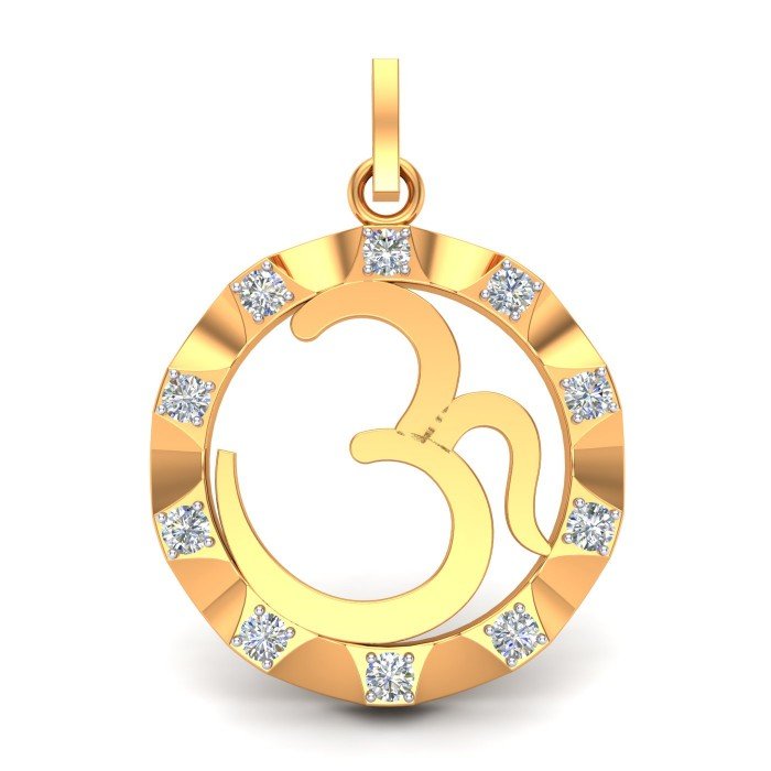 Om American Diamond Pendant, Mahadev