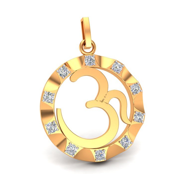 Om American Diamond Pendant, Mahadev