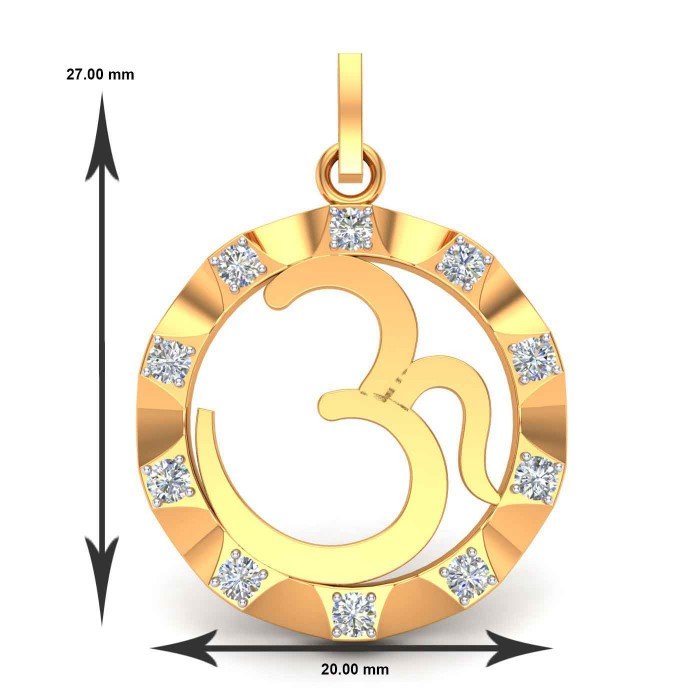 Om American Diamond Pendant, Mahadev