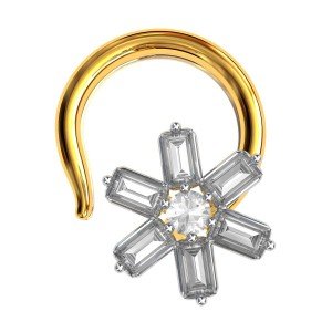 American Diamond Baguette Nose Pin