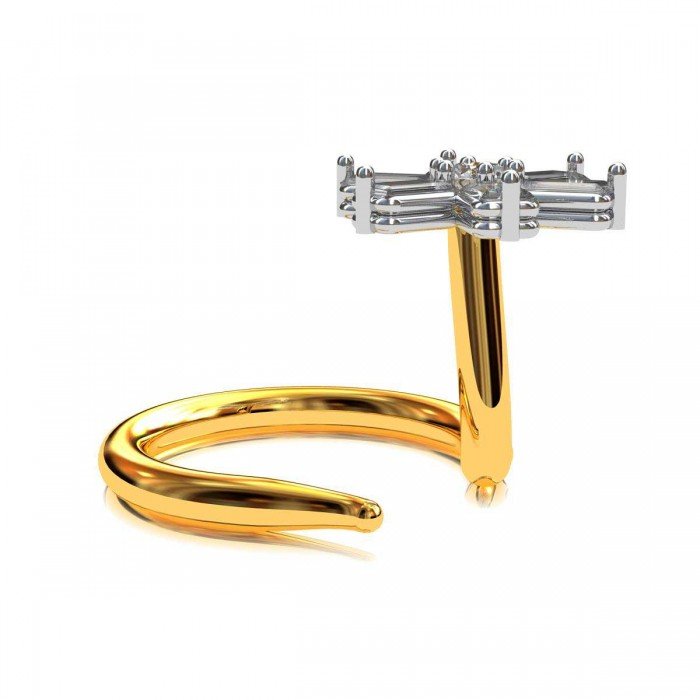 American Diamond Baguette Nose Pin