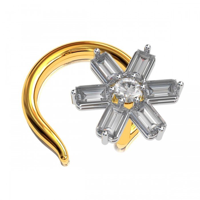 American Diamond Baguette Nose Pin