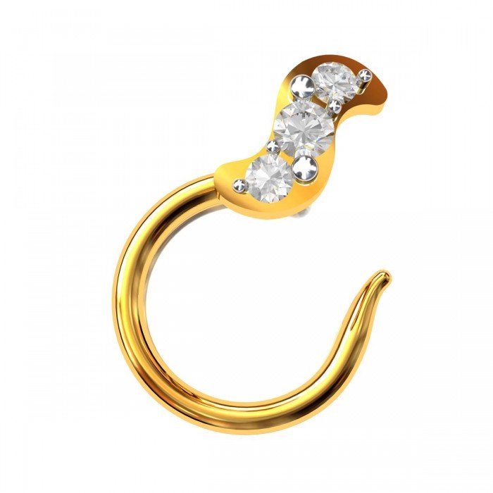 Three American Diamond Nose Pin