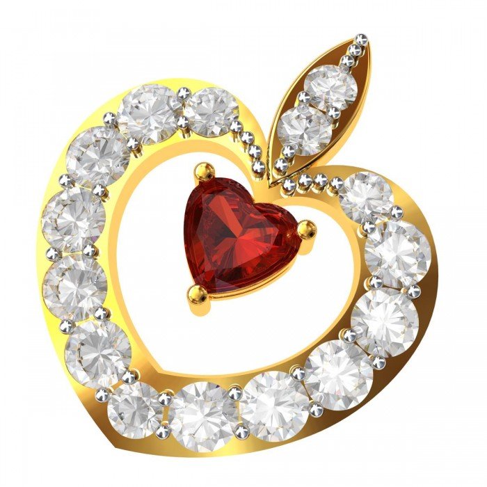 Multi American Diamond Heart Pendent