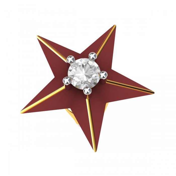 Meenakari Solitaire Star Stud