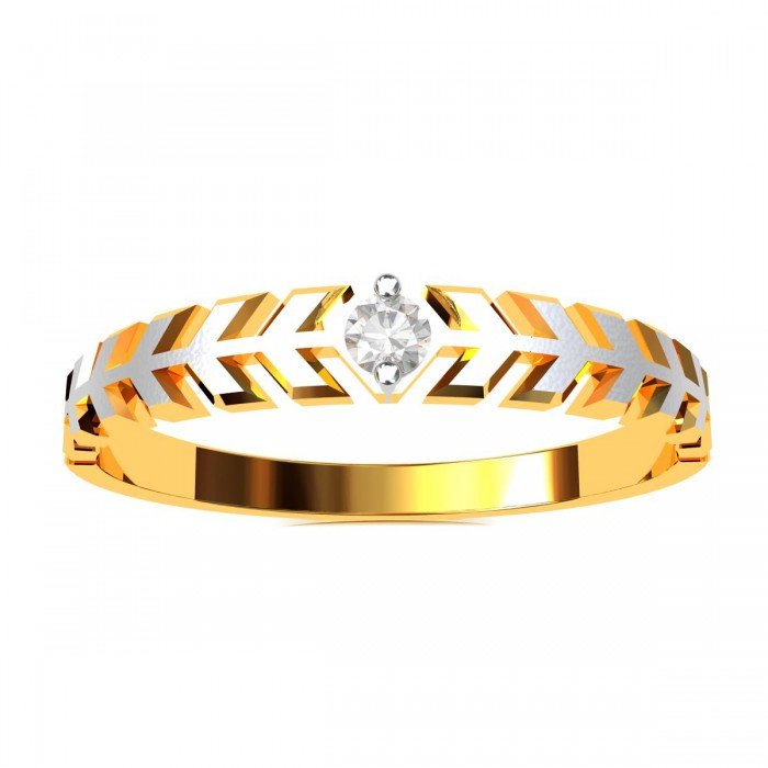 Gold And American Diamond Wedding Band