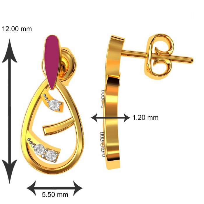 Three American Diamond Meenakari Fashion Earring