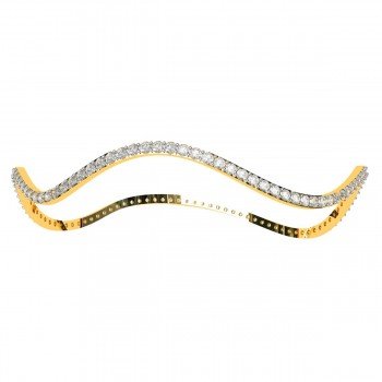 Wave Single Lined Diamond Bangle