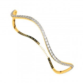 Wave Single Lined Diamond Bangle