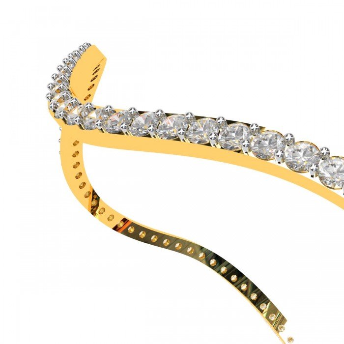 Wave Single Lined Diamond Bangle