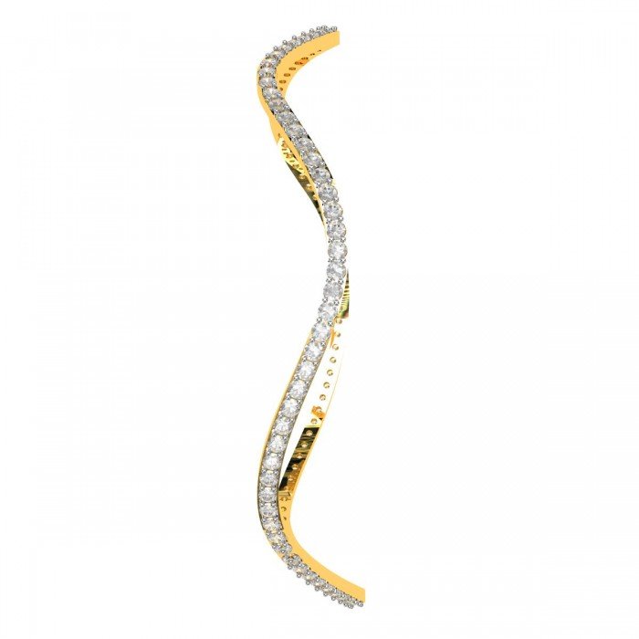 Wave Single Lined Diamond Bangle