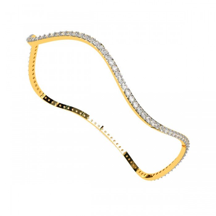 Wave Single Lined Diamond Bangle