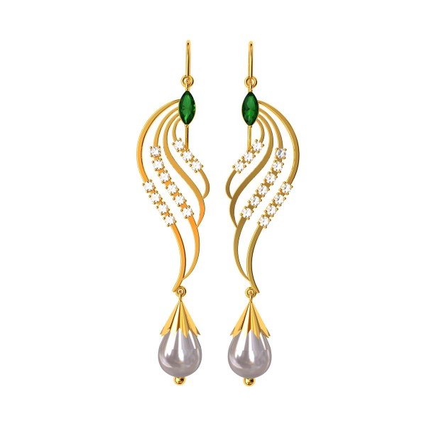 Multi Gem Stylish Danglers Multi Gem Stylish Danglers