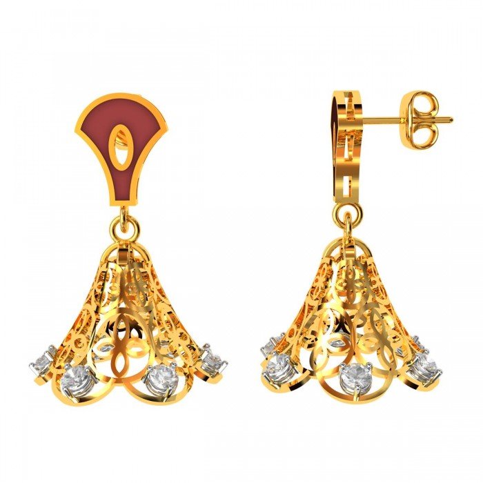 Classic Enamel Jhumka Earrings