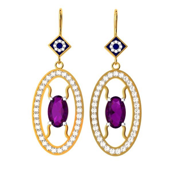 Amethyst Stud Earrings Gold Amethyst Stud Earrings Gold
