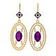 Amethyst Stud Earrings Gold