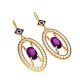 Amethyst Stud Earrings Gold