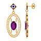 Amethyst Stud Earrings Gold