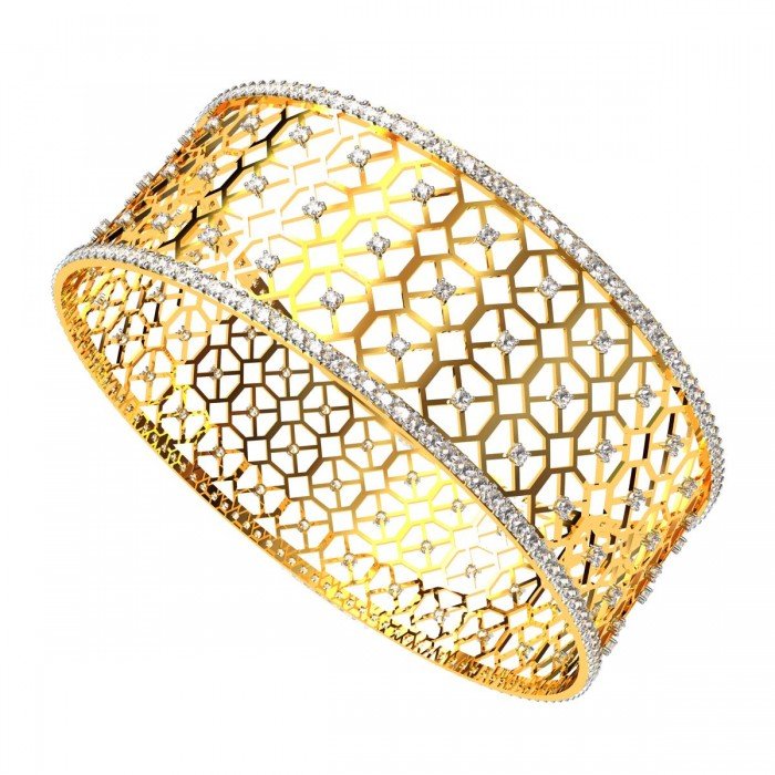 Multi Jali Diamond Bangle