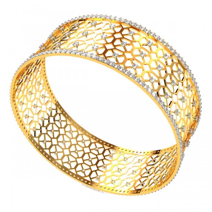 Multi Jali Diamond Bangle