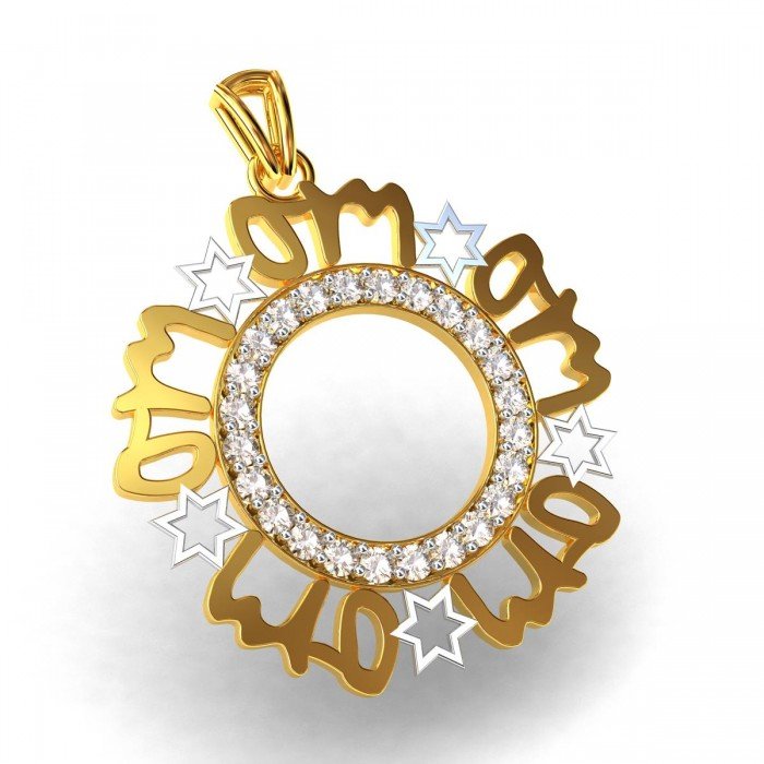 American Diamond Om Pendant