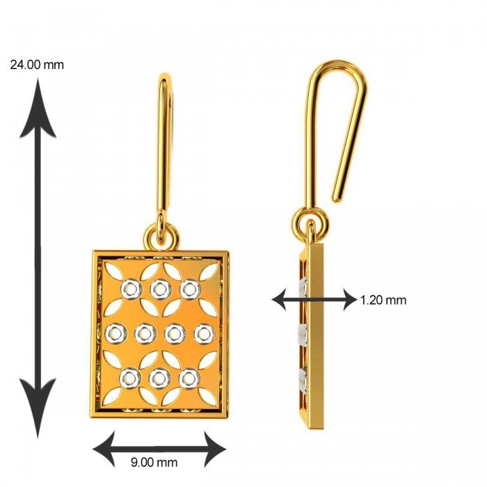 Rectangle Gold Dangler