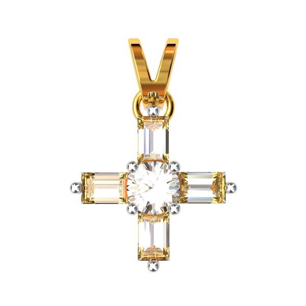American Diamond Baguette Square Pendant American Diamond Baguette Square Pendant