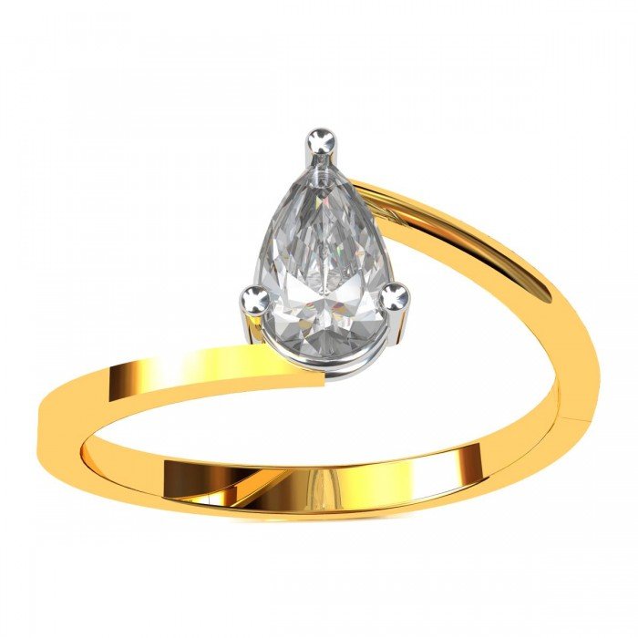Pear American Diamond Solitaire Rings