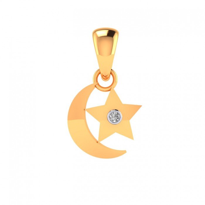 Moon Star American Diamond Pendant