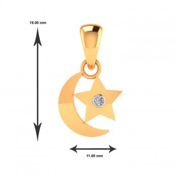 Moon Star American Diamond Pendant