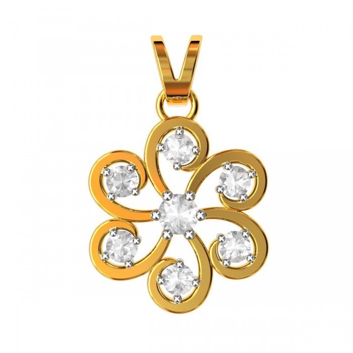 American Diamond Flower Pendant