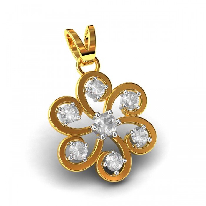 American Diamond Flower Pendant