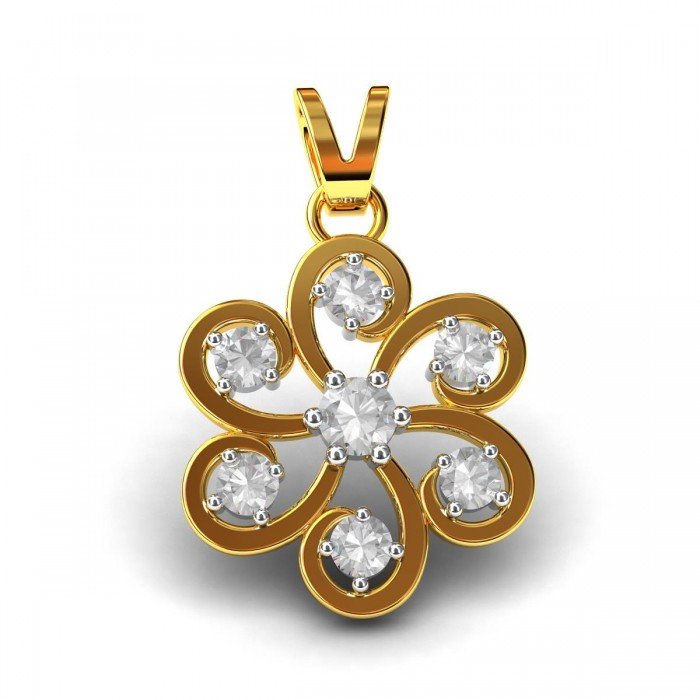 American Diamond Flower Pendant