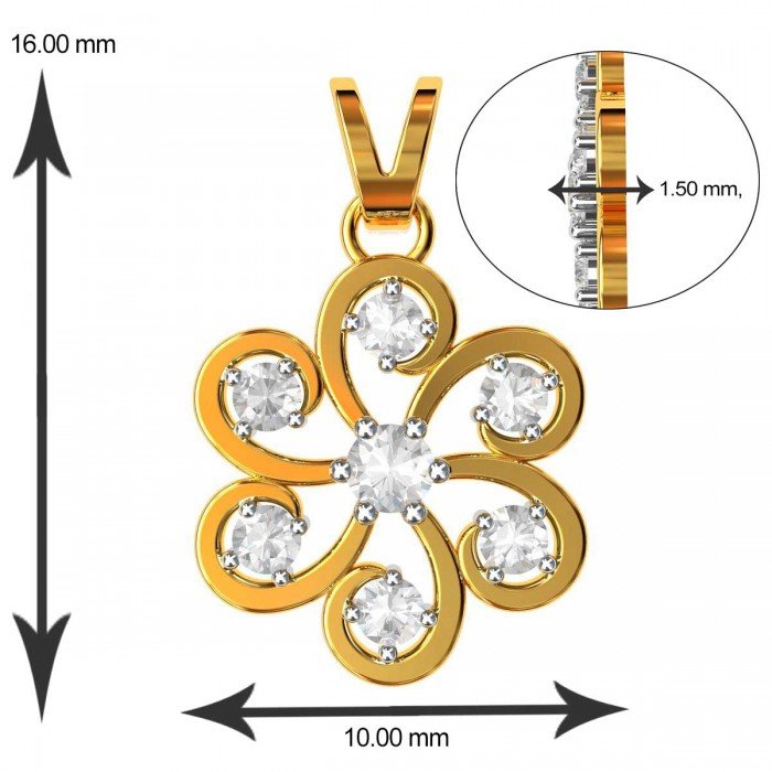 American Diamond Flower Pendant